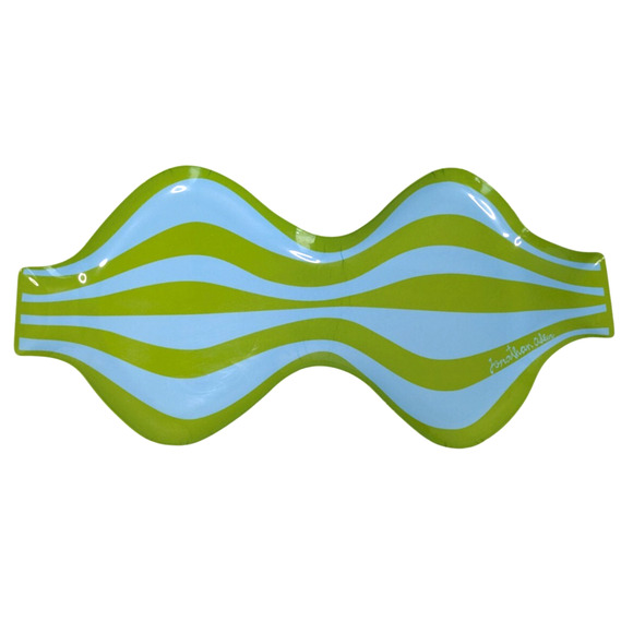 Jonathan Adler Onion Platter Melamine Happy Home 20 Inches Blue Green MCM As Is - Picture 1 of 12